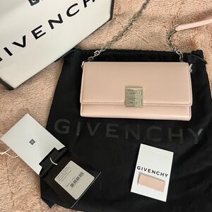 Blush Pink 4G Wallet in Box Leather With Chain